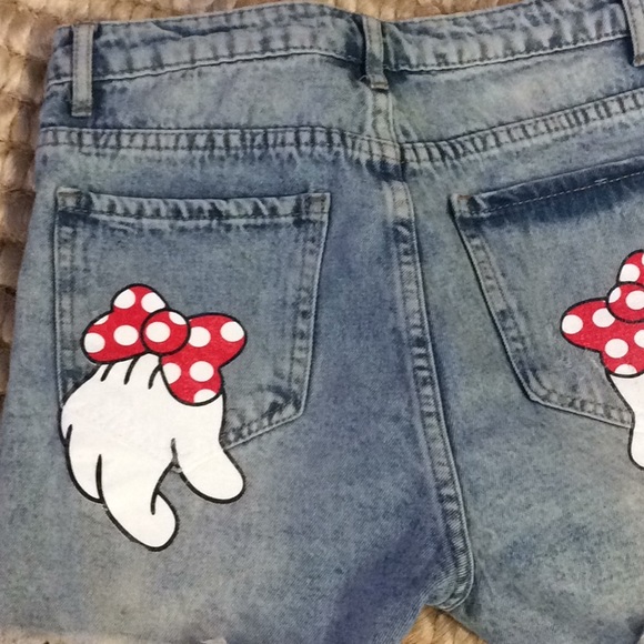 Zara distress embellished back pockets Jean shorts - Picture 6 of 8